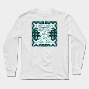 Teal, brown and grey geometric pattern Long Sleeve T-Shirt